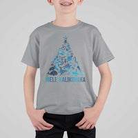 Christmas In Hawaii T Shirt For Kid Mele Kalikimala Sea Animals Xmas Tree - Wonder Print Shop
