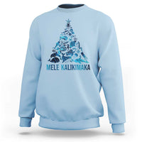 Christmas In Hawaii Sweatshirt Mele Kalikimala Sea Animals Xmas Tree - Wonder Print Shop