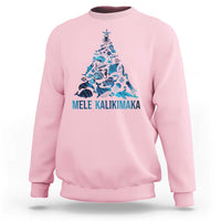 Christmas In Hawaii Sweatshirt Mele Kalikimala Sea Animals Xmas Tree - Wonder Print Shop