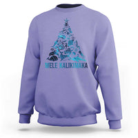 Christmas In Hawaii Sweatshirt Mele Kalikimala Sea Animals Xmas Tree - Wonder Print Shop