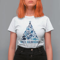 Christmas In Hawaii T Shirt For Women Mele Kalikimala Sea Animals Xmas Tree - Wonder Print Shop