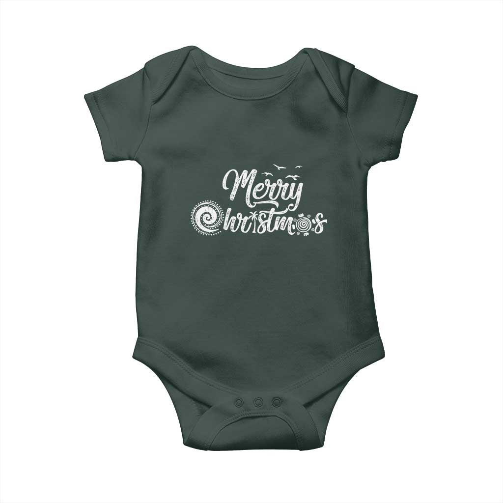 Christmas In Hawaii Baby Onesie Merry Christmas Hawaiian Symbols