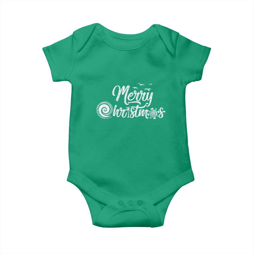 Christmas In Hawaii Baby Onesie Merry Christmas Hawaiian Symbols