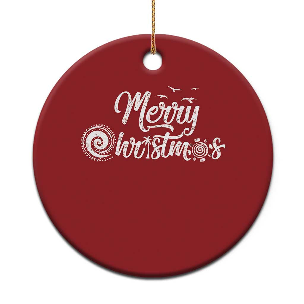 Xmas In Hawaii Christmas Ornament Merry Xmas Hawaiian Symbols - Wonder Print Shop