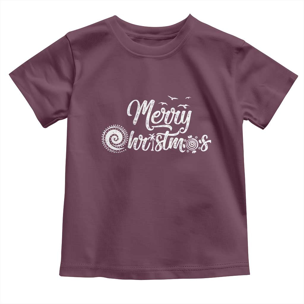 Christmas In Hawaii Toddler T Shirt Merry Christmas Hawaiian Symbols