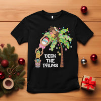 Christmas In Hawaii T Shirt Deck The Palms Santa Hula Girl Tiki - Wonder Print Shop