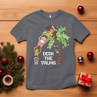 Christmas In Hawaii T Shirt Deck The Palms Santa Hula Girl Tiki - Wonder Print Shop