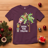 Christmas In Hawaii T Shirt Deck The Palms Santa Hula Girl Tiki - Wonder Print Shop