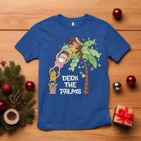 Christmas In Hawaii T Shirt Deck The Palms Santa Hula Girl Tiki - Wonder Print Shop