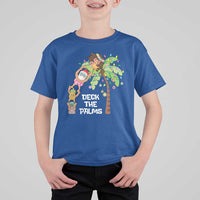 Christmas In Hawaii T Shirt For Kid Deck The Palms Santa Hula Girl Tiki - Wonder Print Shop