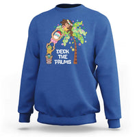 Christmas In Hawaii Sweatshirt Deck The Palms Santa Hula Girl Tiki - Wonder Print Shop