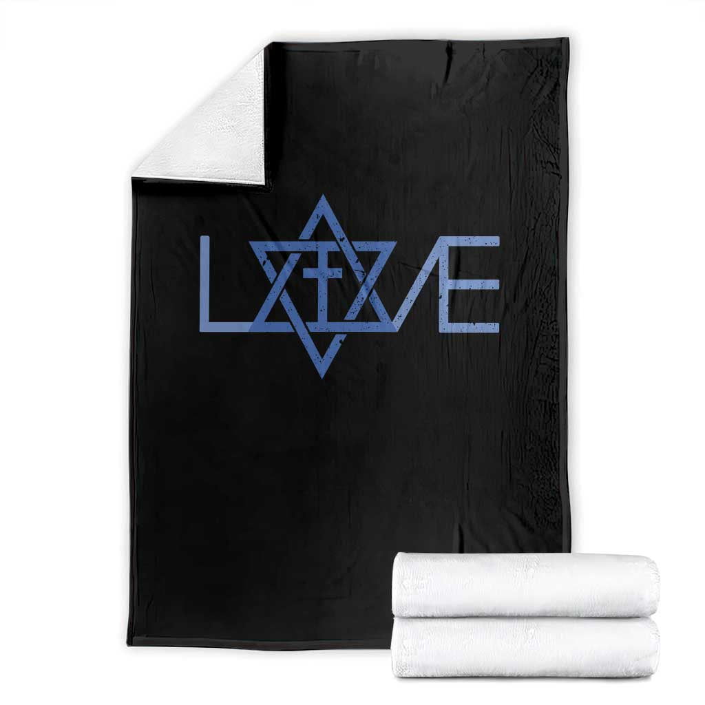 Love Jewish Messianic Cross Star Of David Throw Blanket - Wonder Print Shop