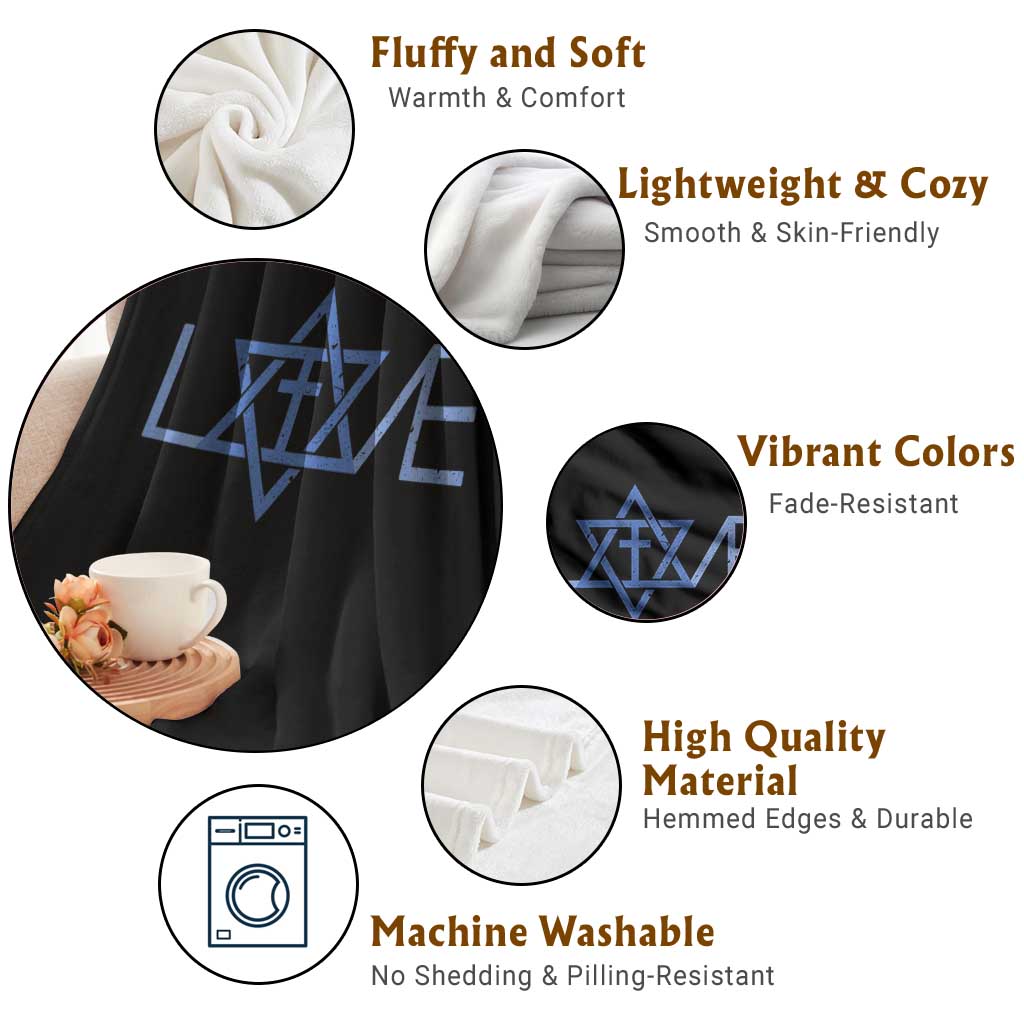 Love Jewish Messianic Cross Star Of David Throw Blanket - Wonder Print Shop