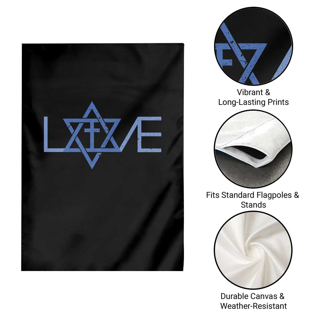 Love Jewish Messianic Cross Star Of David Garden Flag - Wonder Print Shop