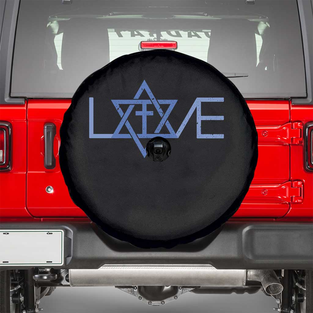 Love Jewish Messianic Cross Star Of David Spare Tire Cover - Wonder Print Shop