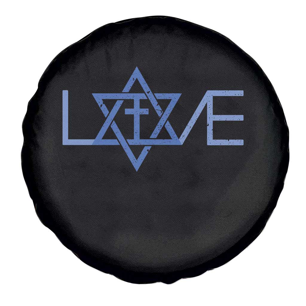 Love Jewish Messianic Cross Star Of David Spare Tire Cover - Wonder Print Shop