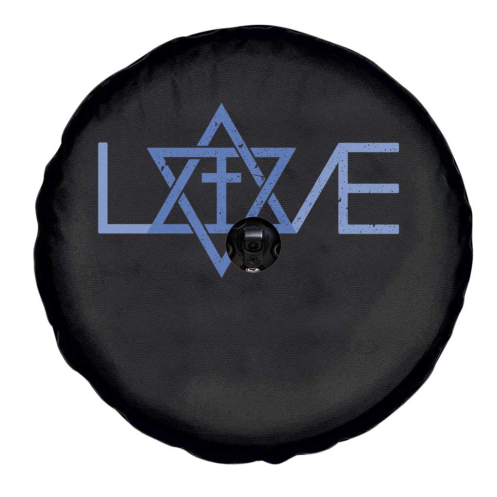 Love Jewish Messianic Cross Star Of David Spare Tire Cover - Wonder Print Shop
