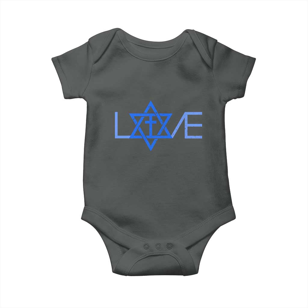 Love Jewish Messianic Cross Star Of David Baby Onesie - Wonder Print Shop