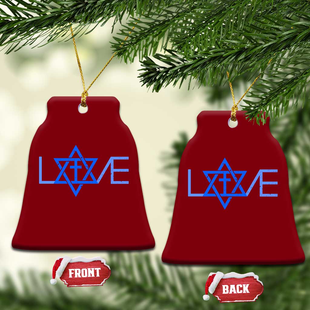 Love Jewish Messianic Cross Star Of David Ceramic Ornament - Wonder Print Shop