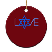 Love Jewish Messianic Cross Star Of David Ceramic Ornament - Wonder Print Shop