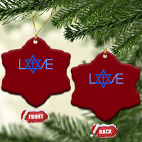Love Jewish Messianic Cross Star Of David Ceramic Ornament - Wonder Print Shop