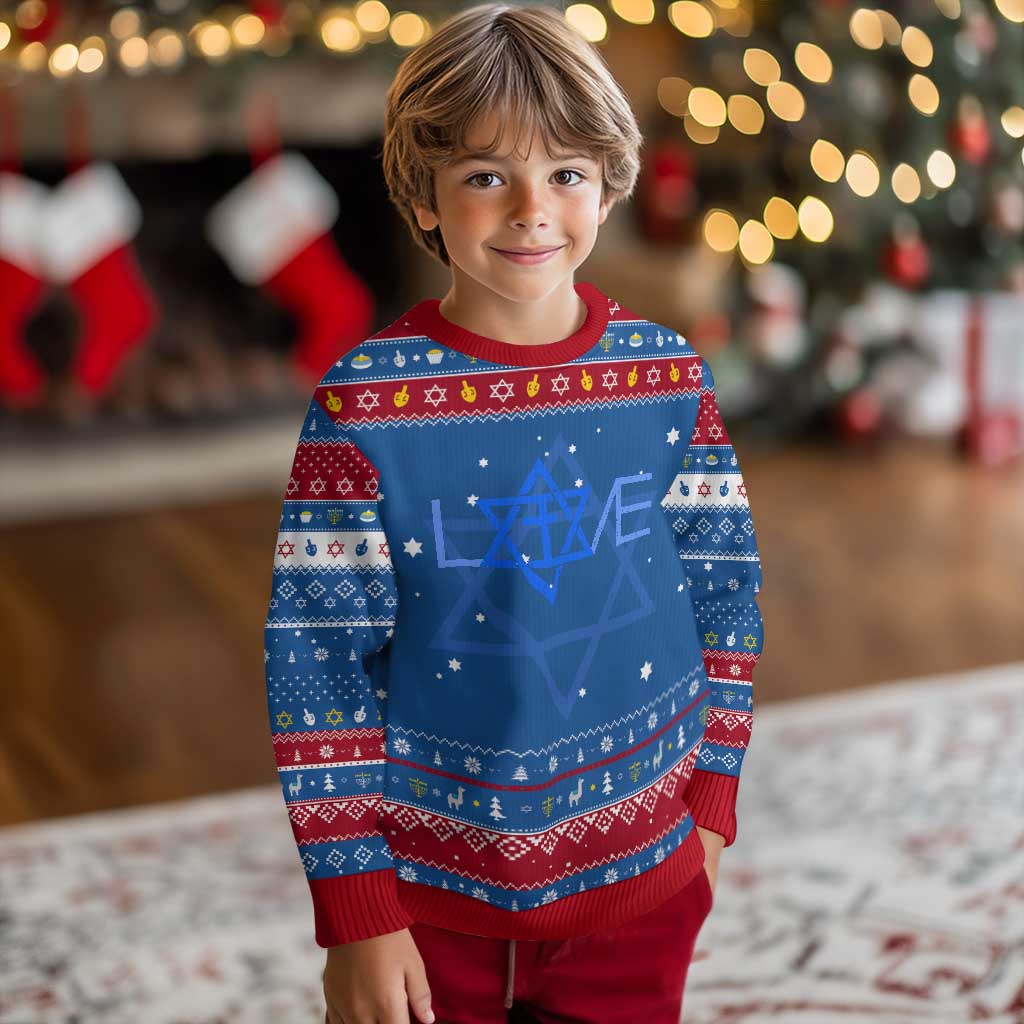 Love Jewish Messianic Cross Star Of David Hanukkah Ugly Sweater - Wonder Print Shop