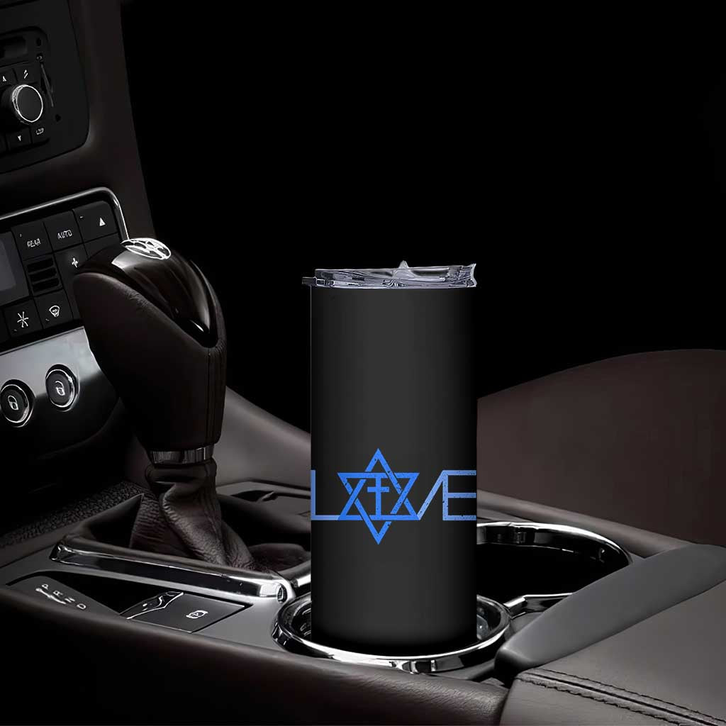 Love Jewish Messianic Cross Star Of David Skinny Tumbler - Wonder Print Shop