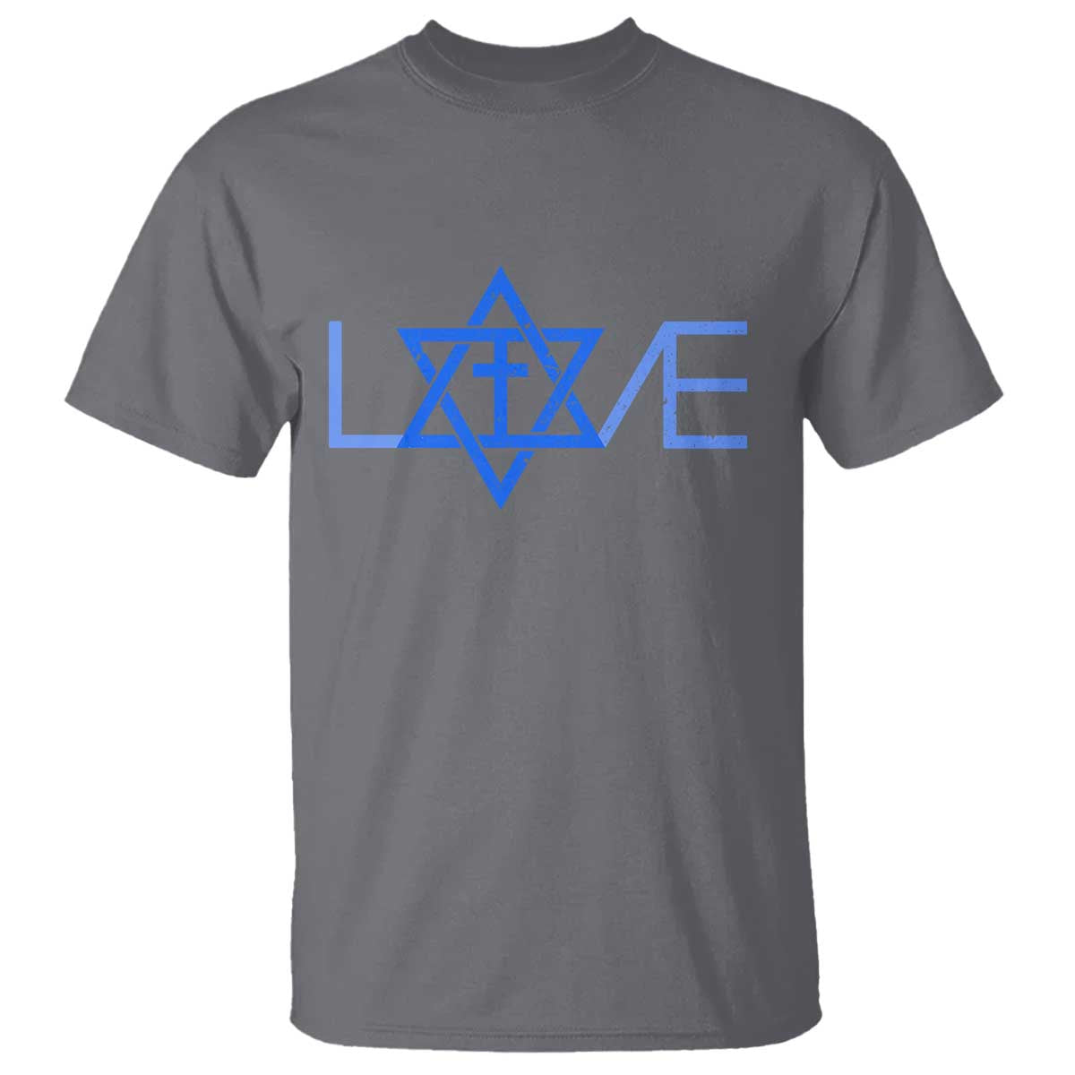 Love Jewish Messianic Cross Star Of David T Shirt - Wonder Print Shop