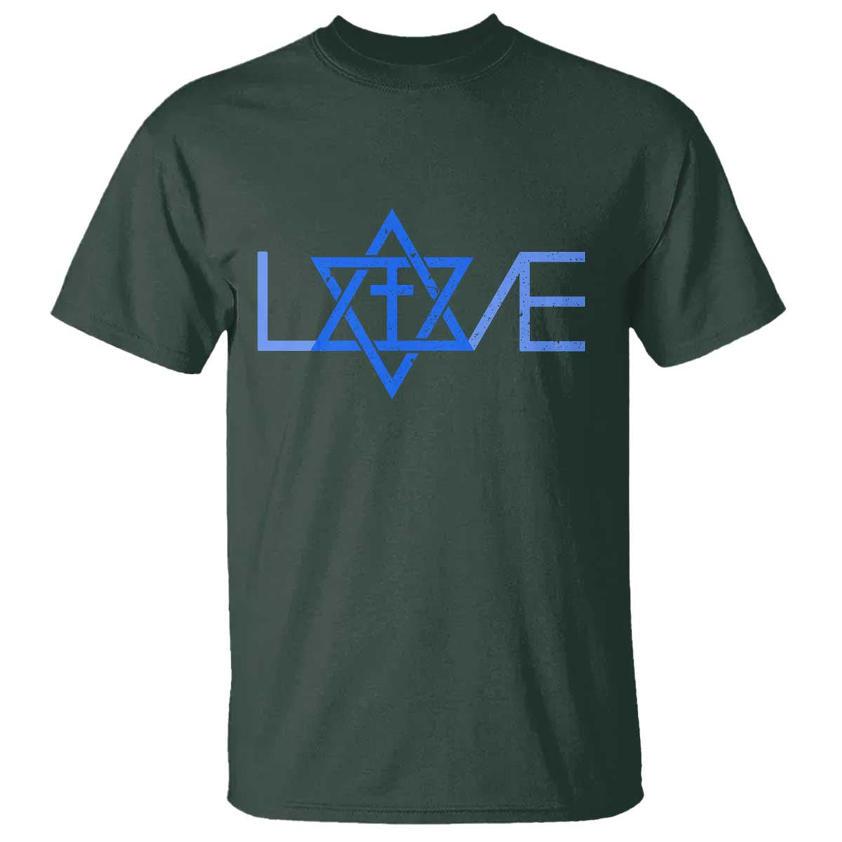 Love Jewish Messianic Cross Star Of David T Shirt - Wonder Print Shop