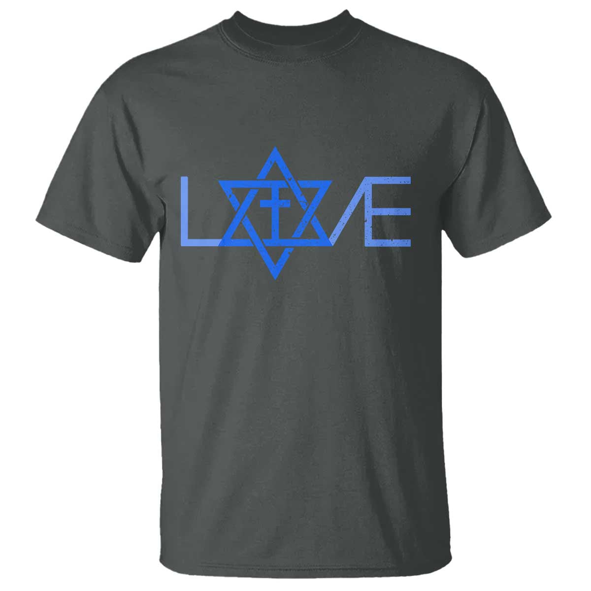 Love Jewish Messianic Cross Star Of David T Shirt - Wonder Print Shop