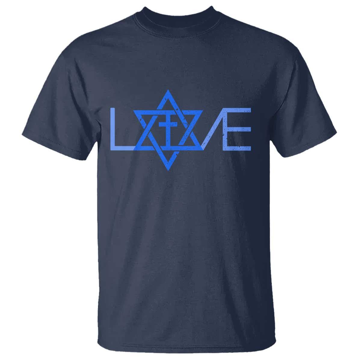 Love Jewish Messianic Cross Star Of David T Shirt - Wonder Print Shop
