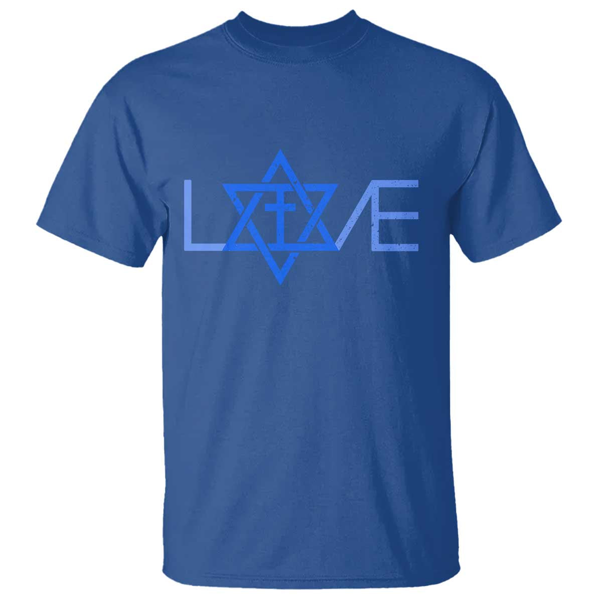 Love Jewish Messianic Cross Star Of David T Shirt - Wonder Print Shop