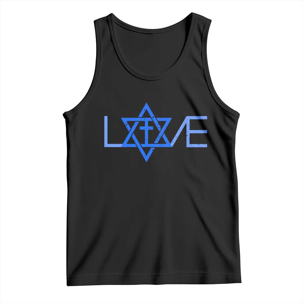 Love Jewish Messianic Cross Star Of David Tank Top - Wonder Print Shop