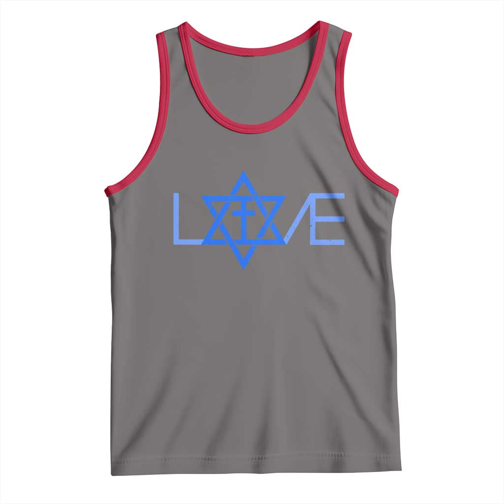 Love Jewish Messianic Cross Star Of David Tank Top - Wonder Print Shop