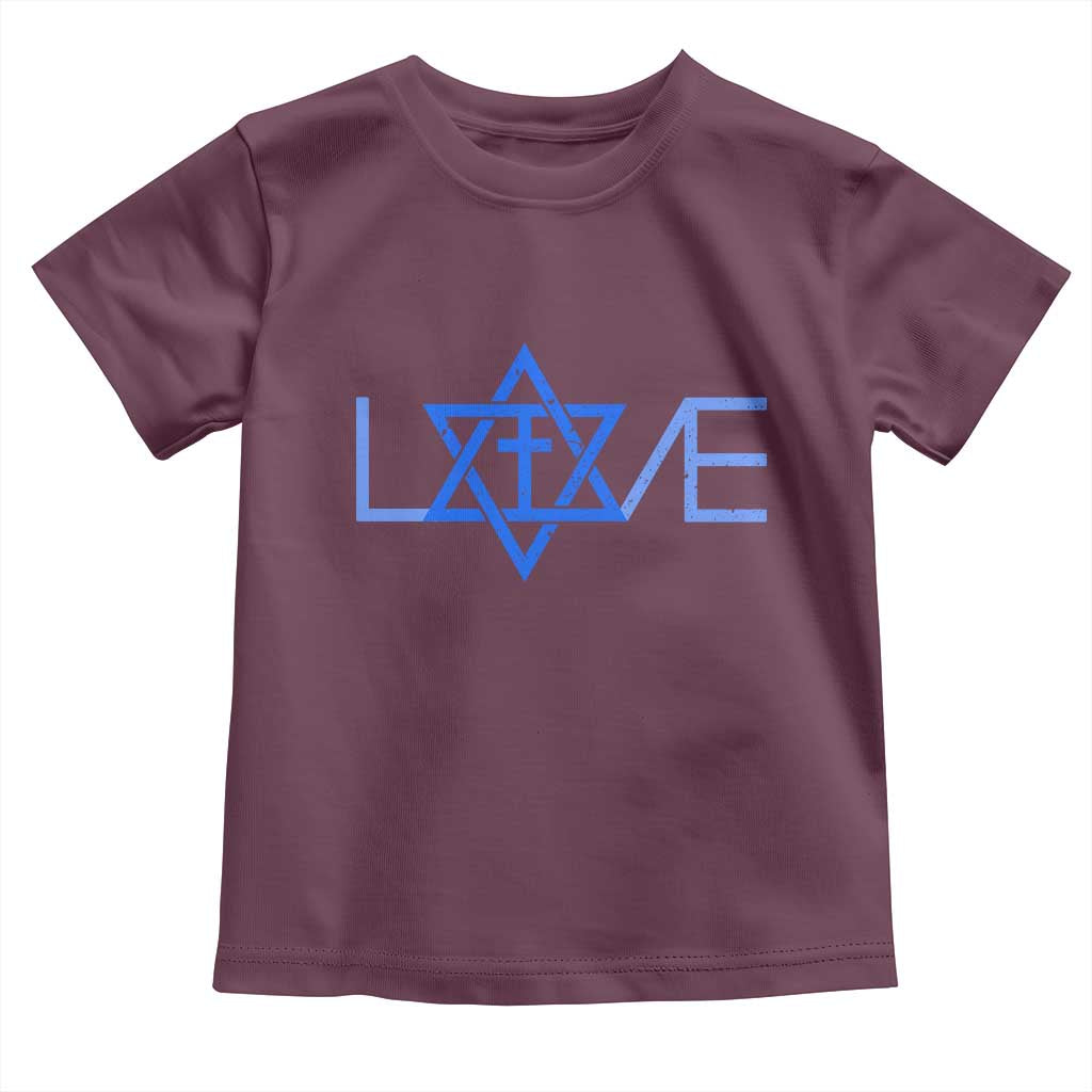 Love Jewish Messianic Cross Star Of David Toddler T Shirt - Wonder Print Shop