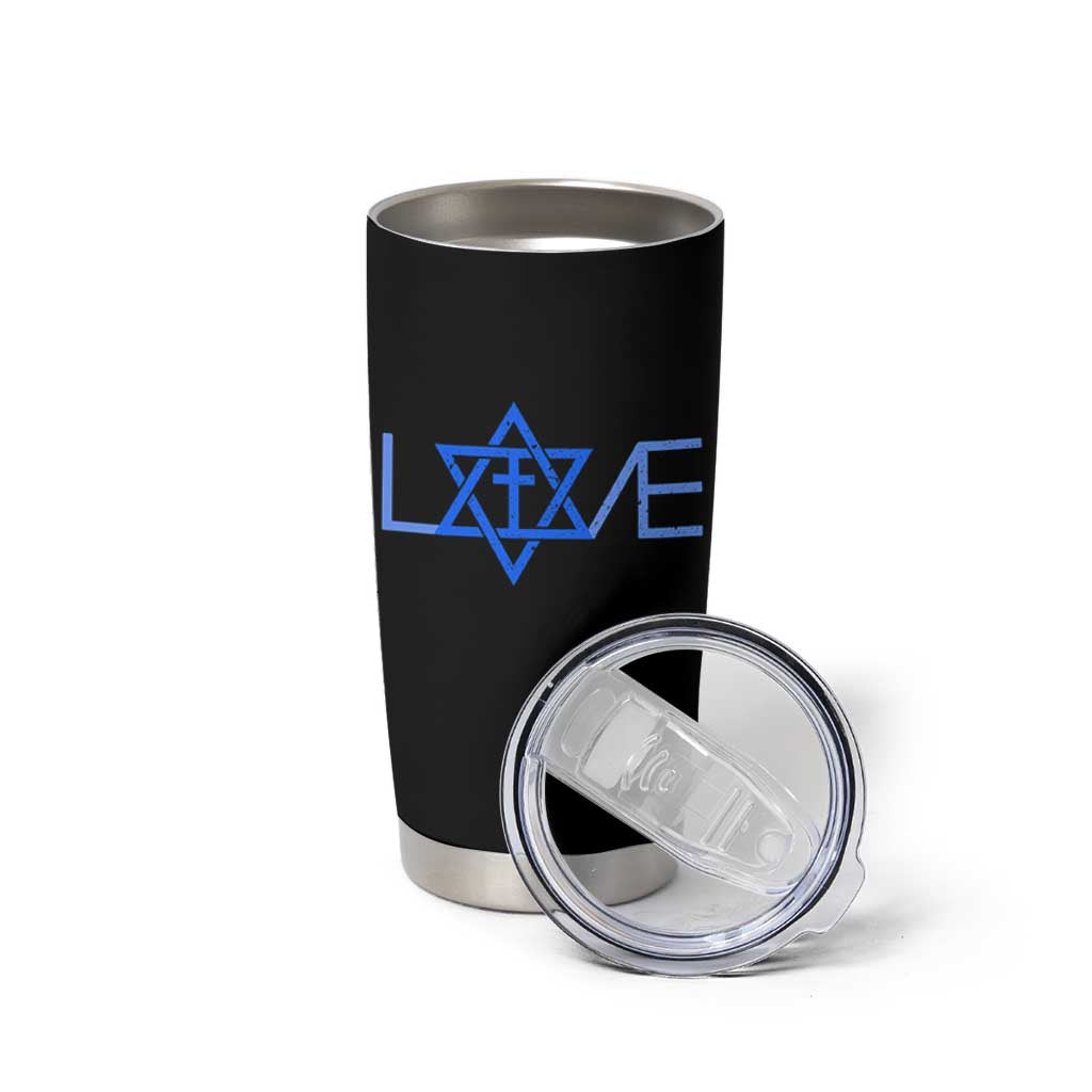 Love Jewish Messianic Cross Star Of David Tumbler Cup - Wonder Print Shop