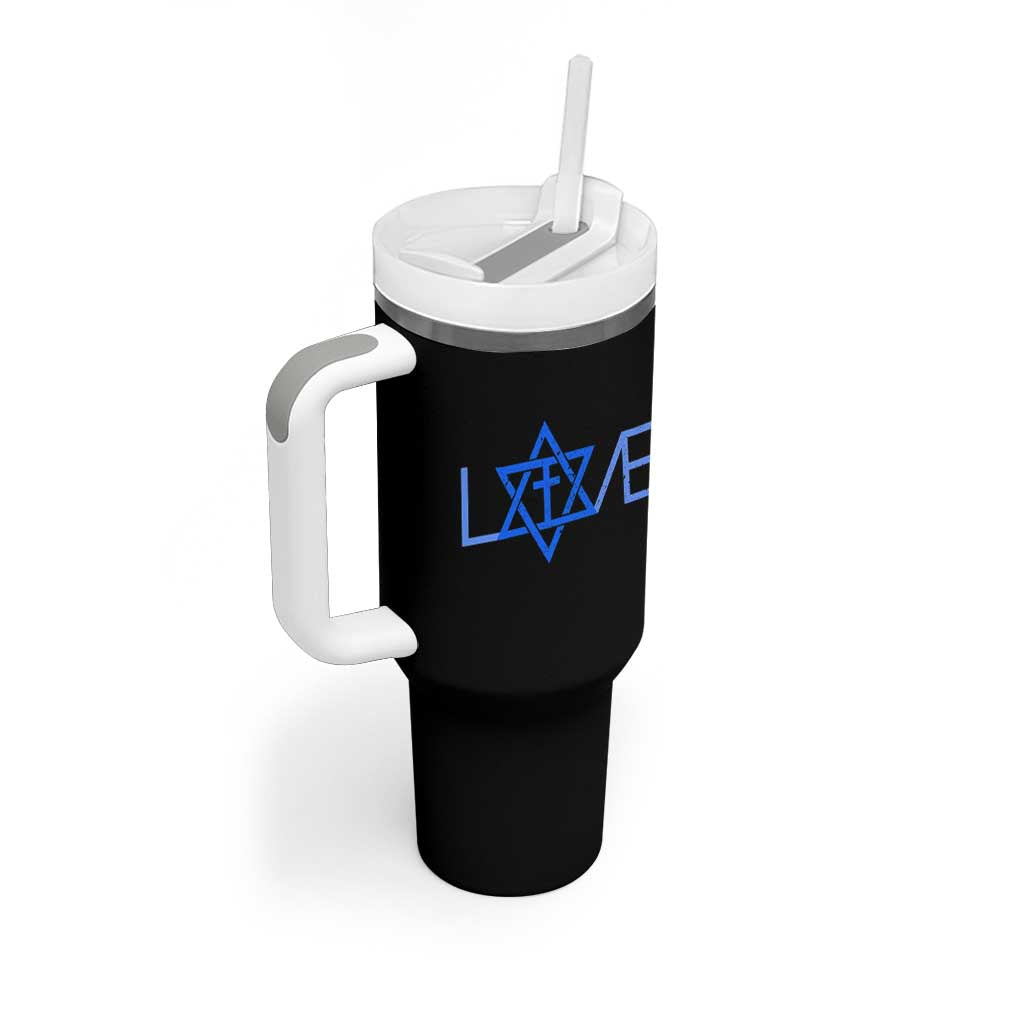 Love Jewish Messianic Cross Star Of David Tumbler With Handle - Wonder Print Shop