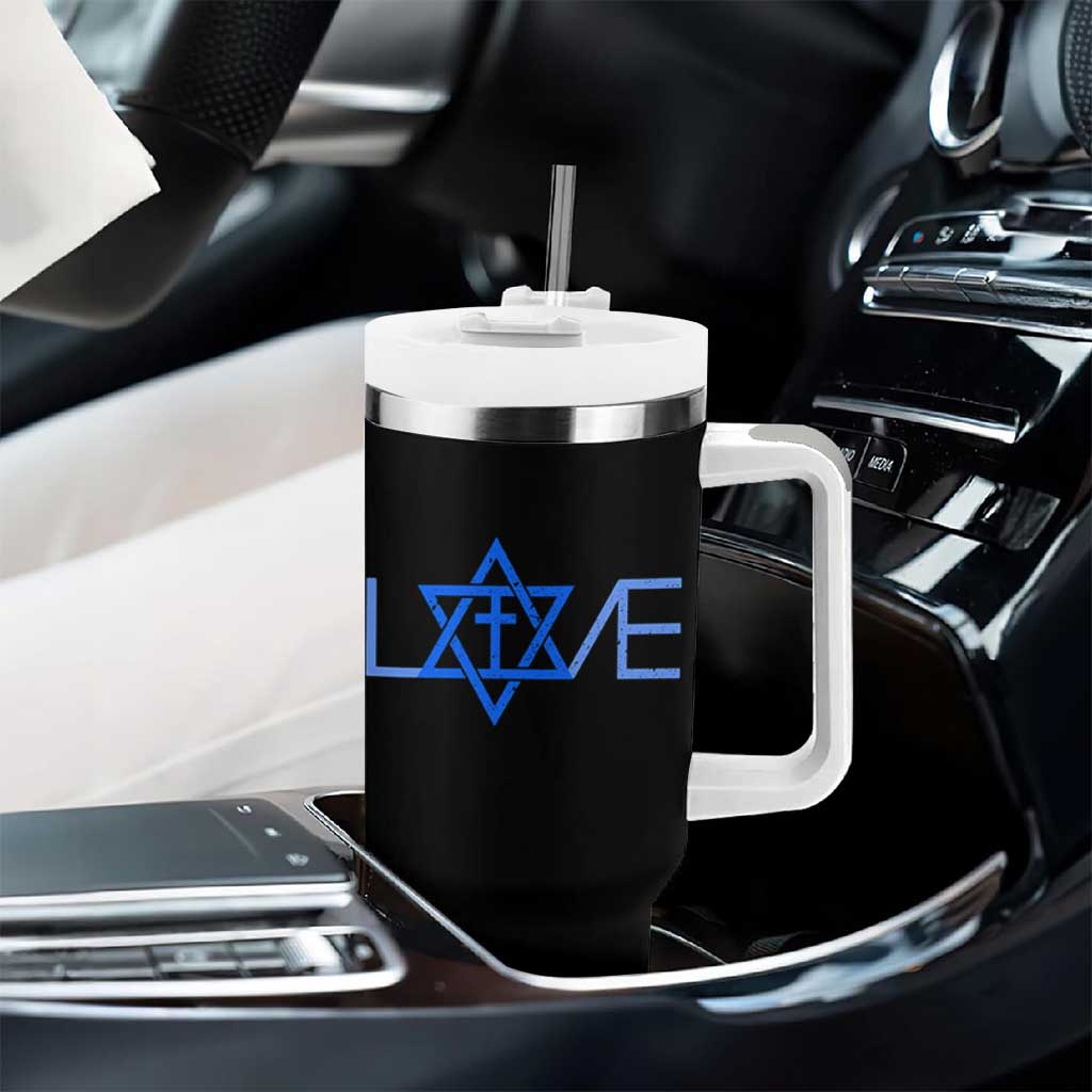 Love Jewish Messianic Cross Star Of David Tumbler With Handle - Wonder Print Shop