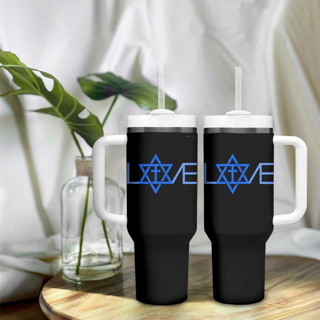 Love Jewish Messianic Cross Star Of David Tumbler With Handle - Wonder Print Shop