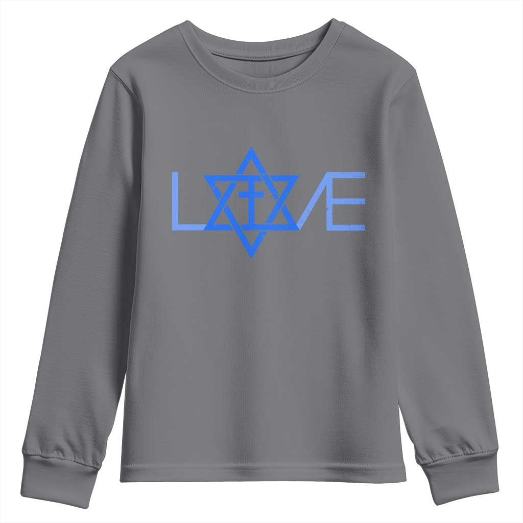 Love Jewish Messianic Cross Star Of David Youth Sweatshirt - Wonder Print Shop
