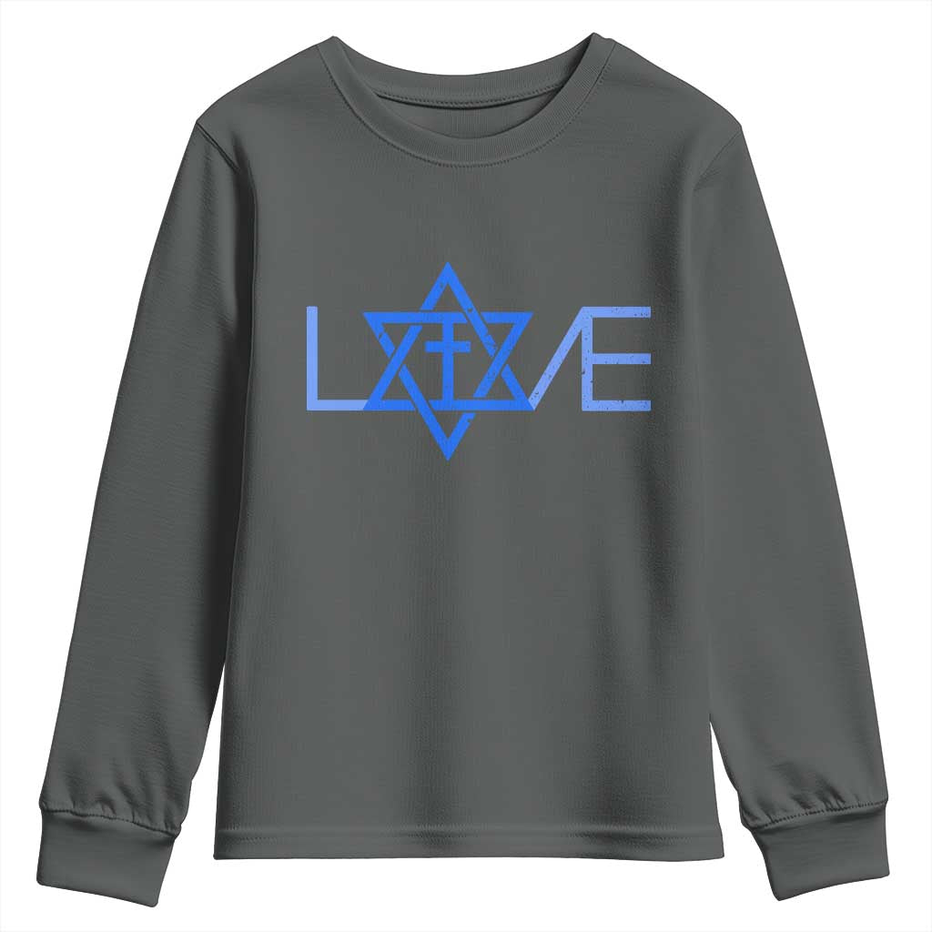 Love Jewish Messianic Cross Star Of David Youth Sweatshirt - Wonder Print Shop