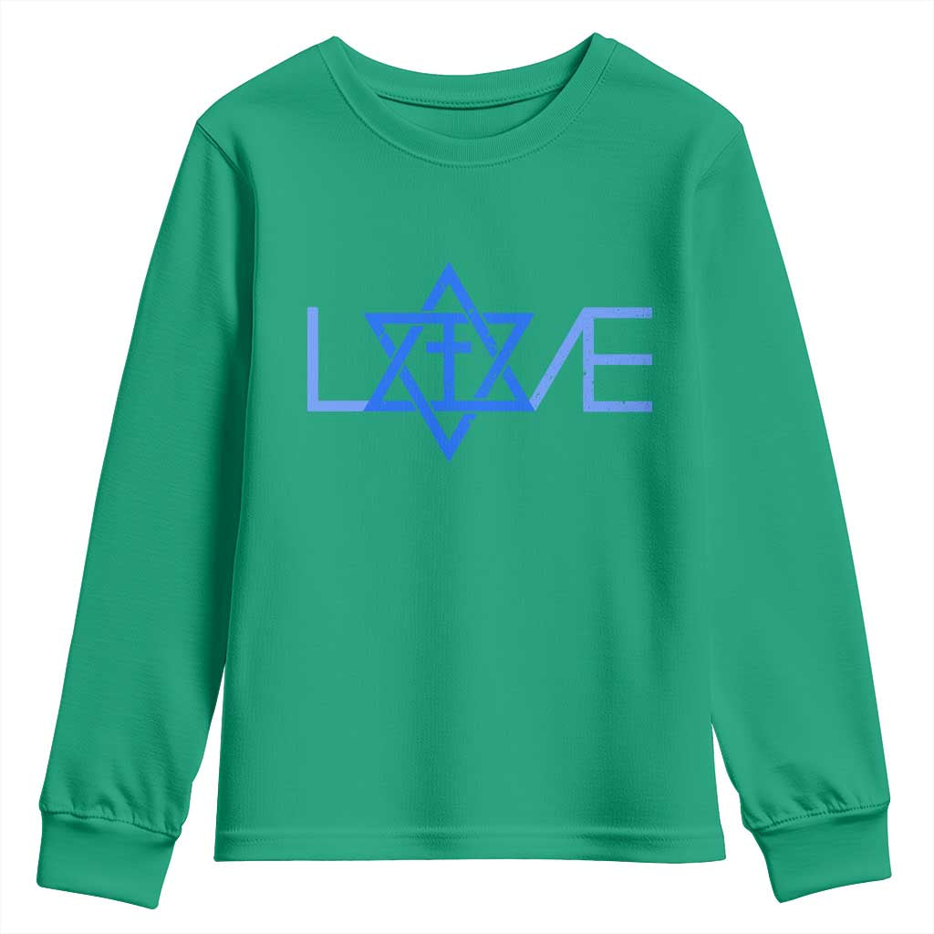 Love Jewish Messianic Cross Star Of David Youth Sweatshirt - Wonder Print Shop