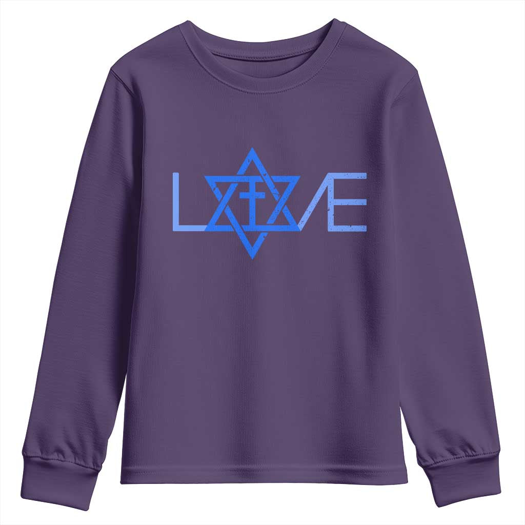 Love Jewish Messianic Cross Star Of David Youth Sweatshirt - Wonder Print Shop