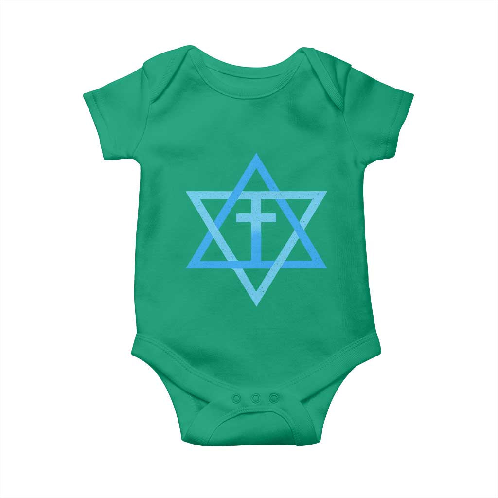 Messianic Cross Star of David Yeshua Jesus Baby Onesie - Wonder Print Shop