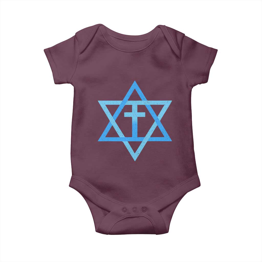 Messianic Cross Star of David Yeshua Jesus Baby Onesie - Wonder Print Shop