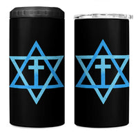 Messianic Cross Star of David Yeshua Jesus 4 in 1 Can Cooler Tumbler - Wonder Print Shop