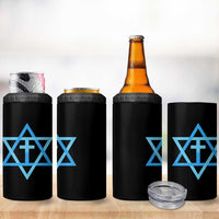 Messianic Cross Star of David Yeshua Jesus 4 in 1 Can Cooler Tumbler - Wonder Print Shop