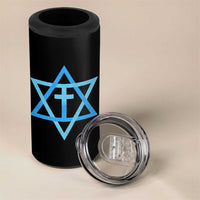 Messianic Cross Star of David Yeshua Jesus 4 in 1 Can Cooler Tumbler - Wonder Print Shop