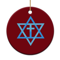 Messianic Cross Star of David Yeshua Jesus Ceramic Ornament - Wonder Print Shop