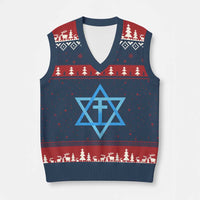 Messianic Cross Star of David Yeshua Jesus V-Neck Knit Sweater Vest - Wonder Print Shop